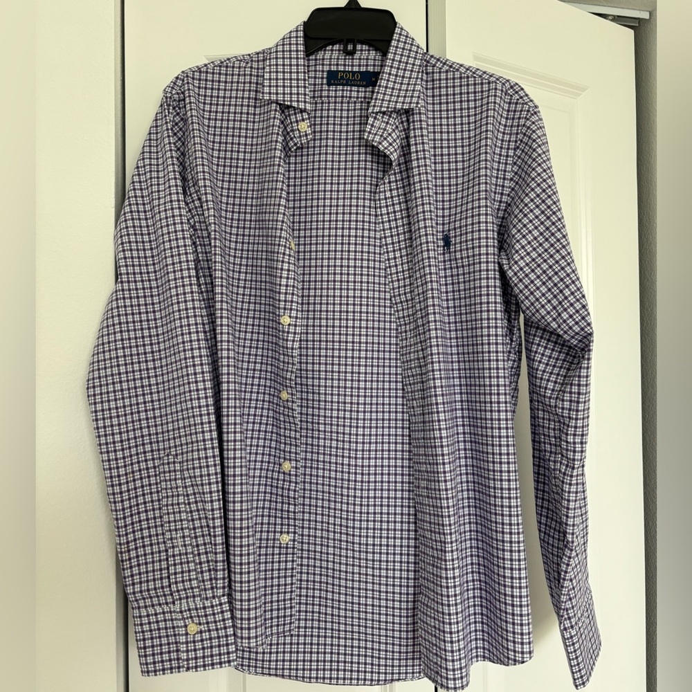 Polo Ralph Lauren Purple Checkered dress shirt size medium